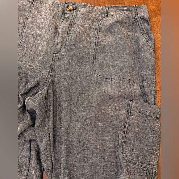 Sonoma Utility Jogger Pants Women Sz 22W Linen Blend Mid Rise Pockets Comfort - Picture 6 of 10